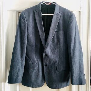 John Varvatos Pinstripe Cotton Blend Blazer, size 42R